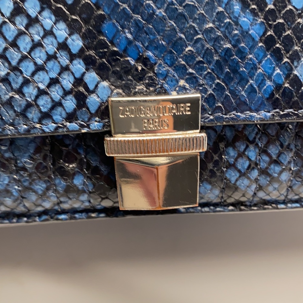 Zadig and Voltaire cobalt blue snakeskin crossbody - Picture 7 of 16